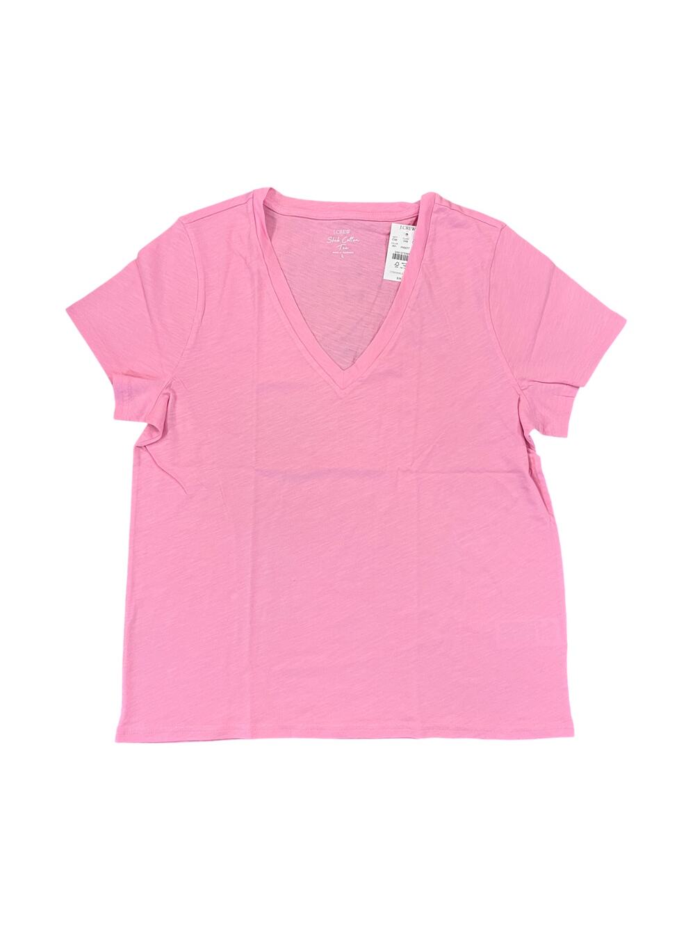 NWT J. Crew Resort Pink Short-Sleeve Vintage Cotton V-Neck Tee